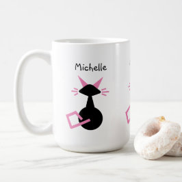 Niedlicher Katzenname Personalisierter Name Rosa K Kaffeetasse