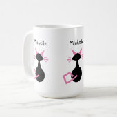 Niedlicher Katzenname Personalisierter Name Rosa K Kaffeetasse (Vorderseite Links)