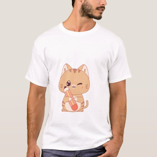 niedlicher Katzenschüler | Katzenliebhaber T-Shirt (Vorderseite)