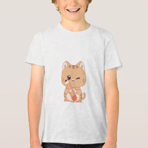 niedlicher Katzenschüler Katzenliebhaber Tri-Blend Shirt
