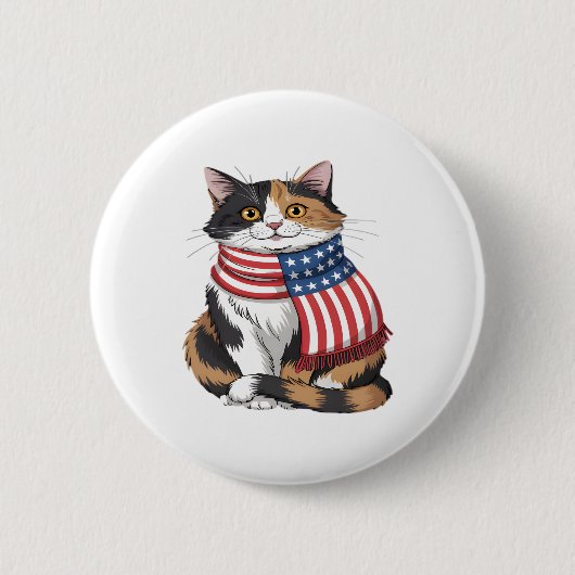 niedlicher Katzensommertag - US-Gedenktag Button (Vorderseite)