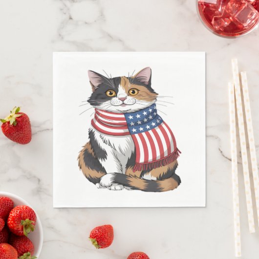 niedlicher Katzensommertag - US-Gedenktag Serviette (Beispiel)