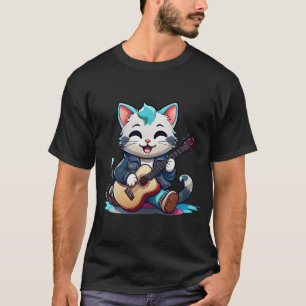 niedlicher Katzenspiel Gitarre Klassischer T - Shi T-Shirt