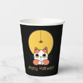 Niedlicher Katzenspinner Happy Halloween ID865 Pappbecher (Rückseite)