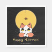Niedlicher Katzenspinner Happy Halloween ID865 Serviette (Vorderseite)