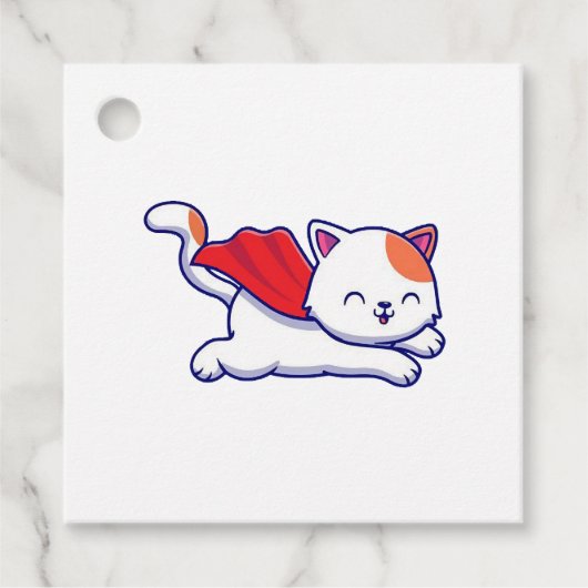 Niedlicher Katzensuperheld Geschenkanhänger (Vorderseite)