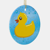 Niedlicher Kautschuk Ducky/Blue Blasen Keramik Ornament (Rechts)