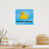 Niedlicher Kautschuk Ducky/Blue Blasen Poster (Küche)