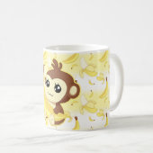 Niedlicher Kawaii Affe, der Banane hält Kaffeetasse (VorderseiteRechts)