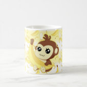 Niedlicher Kawaii Affe, der Banane hält Kaffeetasse (Mittel)