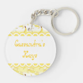 Niedlicher Kawaii Affe, der Banane hält Schlüsselanhänger (Rückseite)