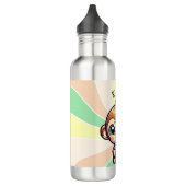 Niedlicher Kawaii-Affe mit Bubble Tee Personalisie Edelstahlflasche (Links)