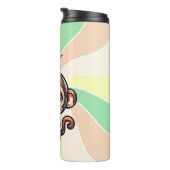 Niedlicher Kawaii-Affe mit Bubble Tee Personalisie Thermosbecher (Nach rechts gedreht)