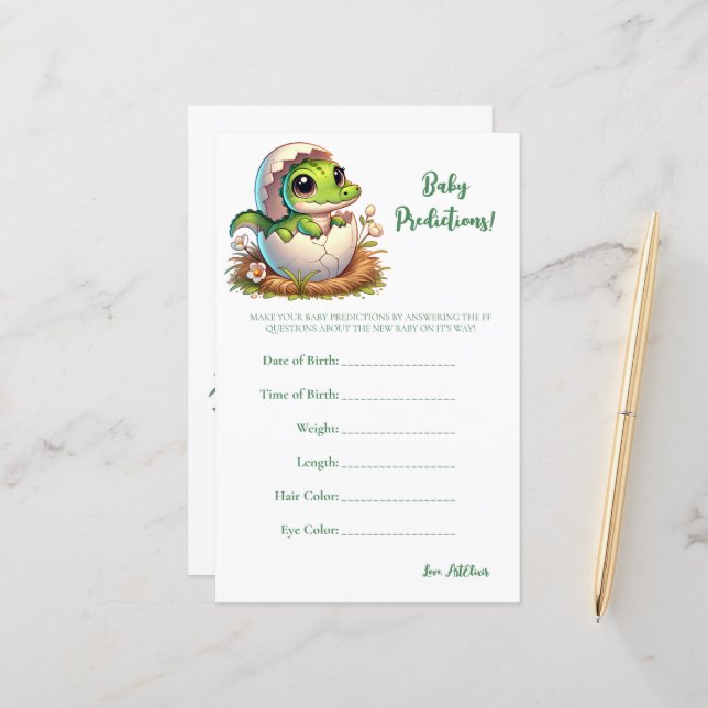 Niedlicher Kawaii Alligator Hatching Prediction Ga (Vorderseite/Rückseite Beispiel)