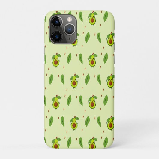 Niedlicher Kawaii-Avocado auf grüner Fläche Case-Mate iPhone Hülle (Rückseite)
