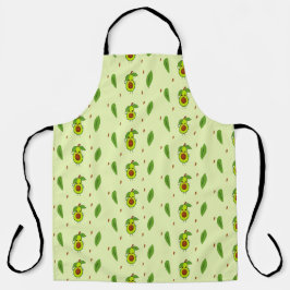 Niedlicher Kawaii-Avocado auf grüner Fläche Schürze