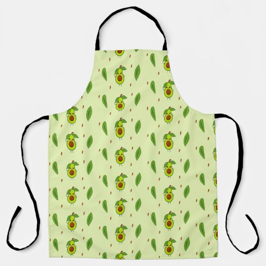 Niedlicher Kawaii-Avocado auf grüner Fläche Schürze (Vorderseite)