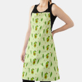 Niedlicher Kawaii-Avocado auf grüner Fläche Schürze (InSitu)