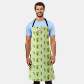 Niedlicher Kawaii-Avocado auf grüner Fläche Schürze (Getragen)