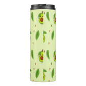 Niedlicher Kawaii-Avocado auf grüner Fläche Thermosbecher (Rückseite)