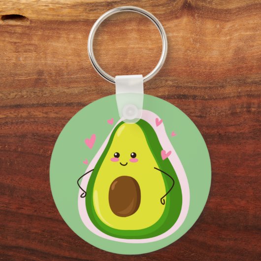 Niedlicher Kawaii Avocado Cartoon Zeichnend Schlüsselanhänger (Vorderseite)