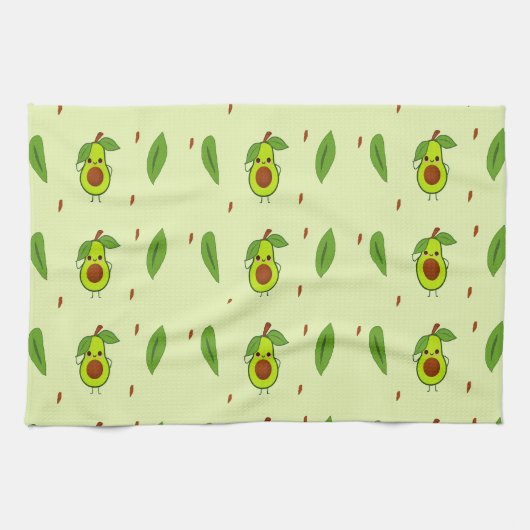 Niedlicher Kawaii-Avocado Geschirrtuch (Horizontal)
