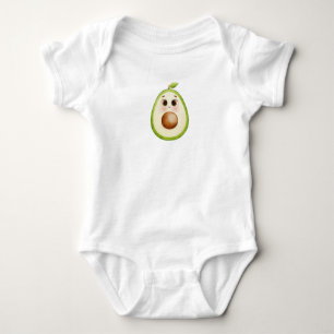 Niedlicher Kawaii Avocado mit Big Eyes - Wasserfar Baby Strampler