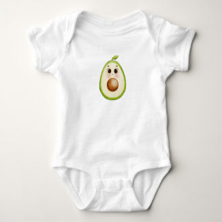 Niedlicher Kawaii Avocado mit Big Eyes - Wasserfar Baby Strampler