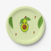 Niedlicher Kawaii-Avocado Pappteller (Vorderseite)