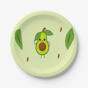 Niedlicher Kawaii-Avocado Pappteller