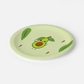 Niedlicher Kawaii-Avocado Pappteller (Schrägansicht)