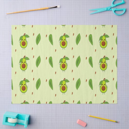 Niedlicher Kawaii-Avocado Seidenpapier (Basteln)