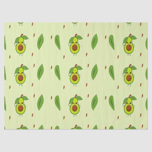 Niedlicher Kawaii-Avocado Seidenpapier (Vorderseite)