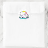 Niedlicher Kawaii Axolotl im Wasser Runder Aufkleber (Tasche)