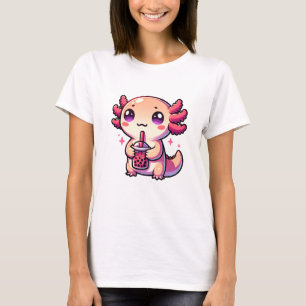 Niedlicher Kawaii Axolotl mit Bubble Tee