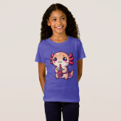 Niedlicher Kawaii Axolotl mit Bubble Tee (Vorne ganz)