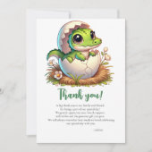 Niedlicher Kawaii Baby Alligator mit Babydusche Dankeskarte (Vorderseite)