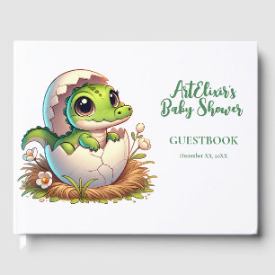 Niedlicher Kawaii Baby Alligator mit Babydusche Gästebuch
