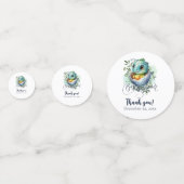 Niedlicher Kawaii Baby Alligator mit Babydusche Konfetti (Vorderseiten)