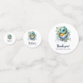 Niedlicher Kawaii Baby Alligator mit Babydusche Konfetti (Rückseiten)