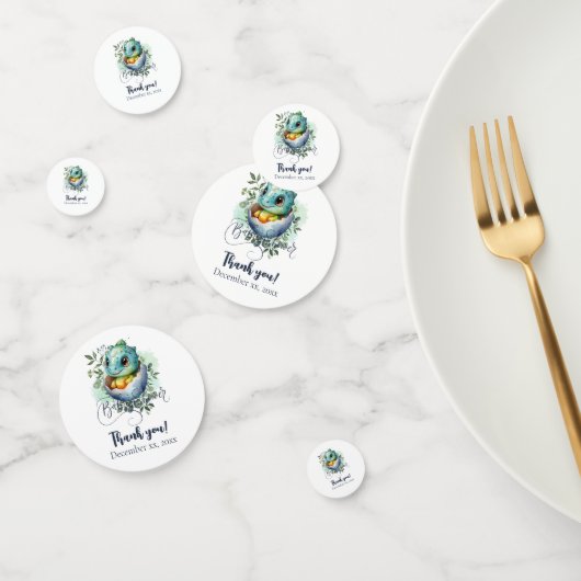 Niedlicher Kawaii Baby Alligator mit Babydusche Konfetti (Gruppe)