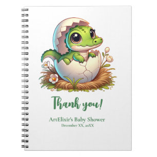 Niedlicher Kawaii Baby Alligator mit Babydusche Notizblock