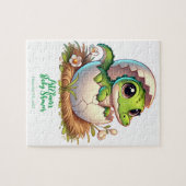 Niedlicher Kawaii Baby Alligator mit Babydusche Puzzle (Horizontal)