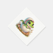 Niedlicher Kawaii Baby Alligator mit Babydusche Serviette (Ecke)