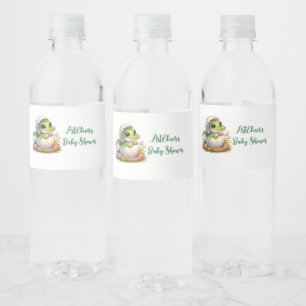 Niedlicher Kawaii Baby Alligator mit Babydusche Wasserflaschenetikett