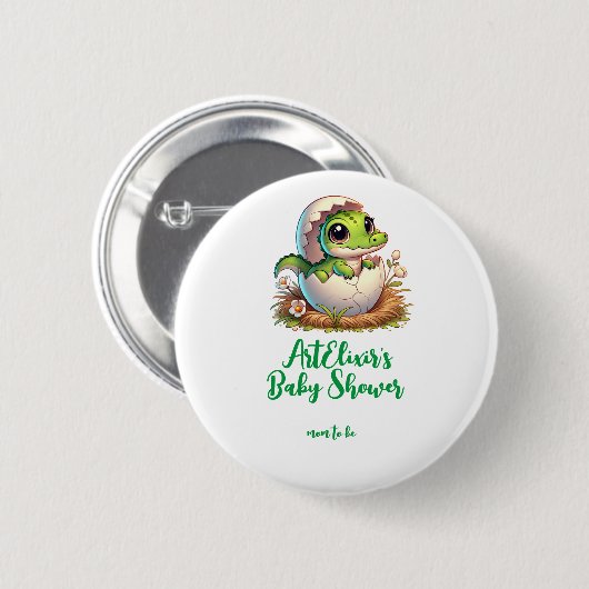 Niedlicher Kawaii Baby Alligator Mutter soll Mutte Button (Vorne & Hinten)