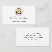 Niedlicher Kawaii Baby Tintenfisch Octopus zertifi Visitenkarte (Vorne/Hinten)