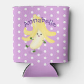 Niedlicher Kawaii-Banane lila Cartoon Dosenkühler (Vorderseite)