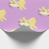 Niedlicher Kawaii-Banane lila Cartoon Geschenkpapier (Ecke)