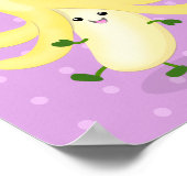 Niedlicher Kawaii-Banane lila Cartoon Poster (Ecke)